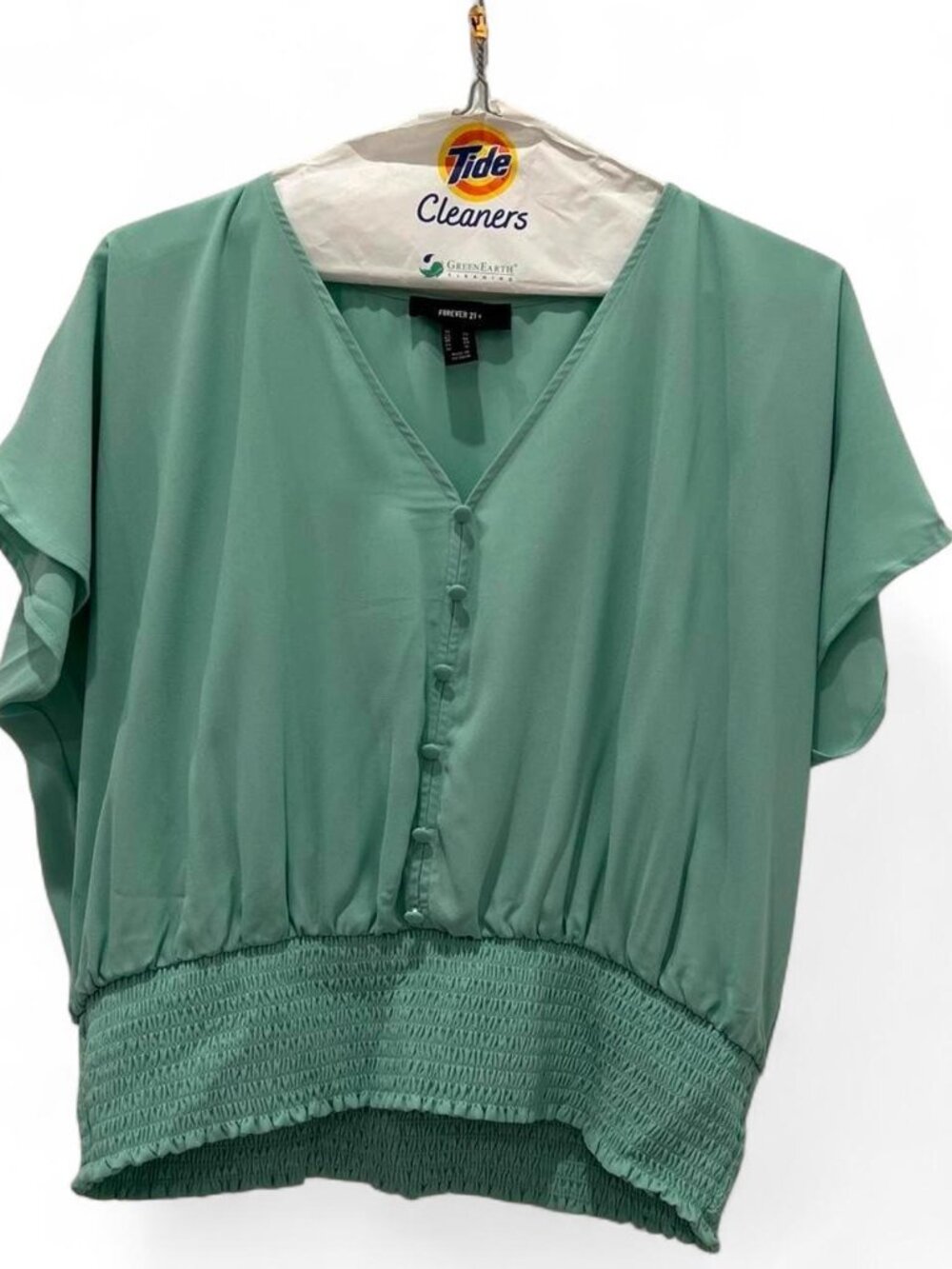 Forever 21 Women's Green and Blue Blouse